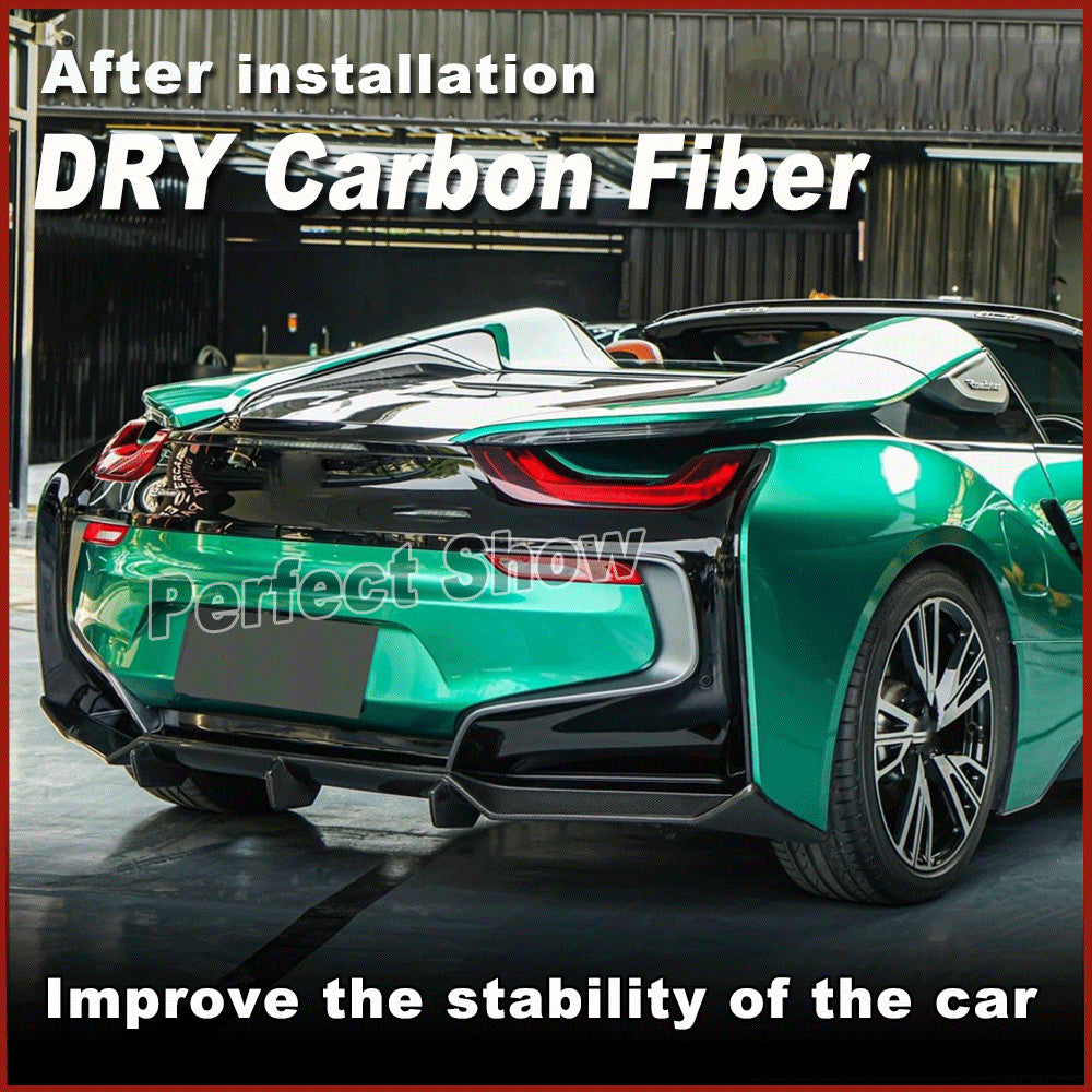 for BMW i8 2014-2018 Dry Carbon Fiber Rear Bumper Lip Diffuser Spoiler Body Kit