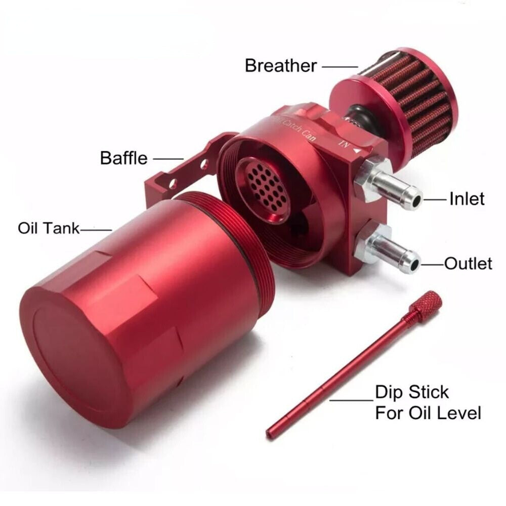 Red universal aluminum oil tank kit, reservoir congestion tank, breathing filter