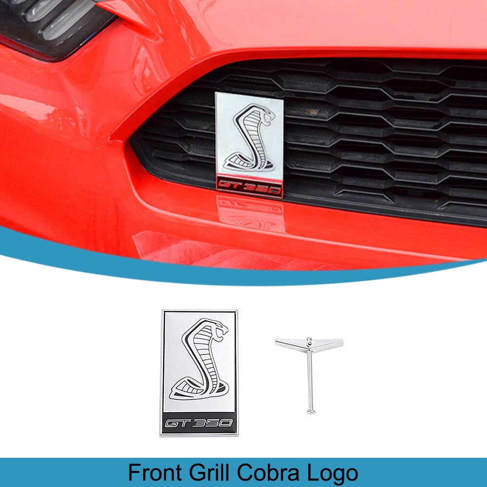 Front Grille Badge Cobra Logo Emblem Cover Stickers for Ford for Mustang 2009-2023