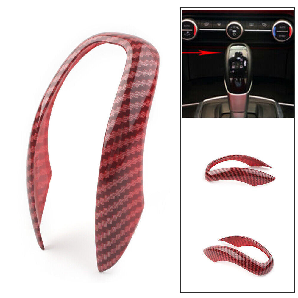 Gear Shift Head Cover Carbon Fiber for Alfa Romeo Giulia for Stelvio 2017-2020 Red