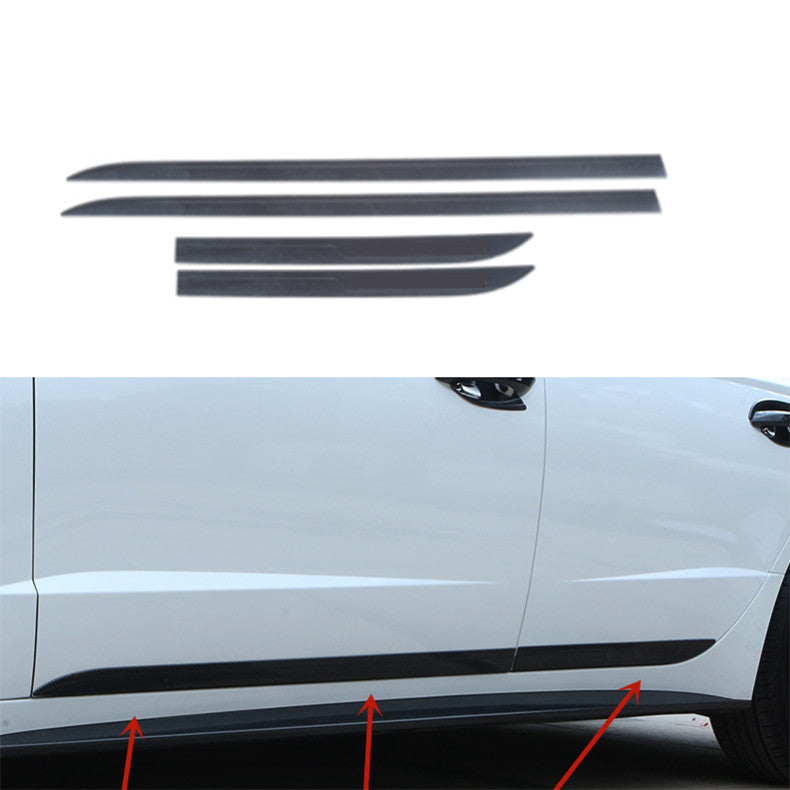 for Hyundai Sonata 2020-23 Black ABS Body Door Side Molding Guard Cover Trim Set
