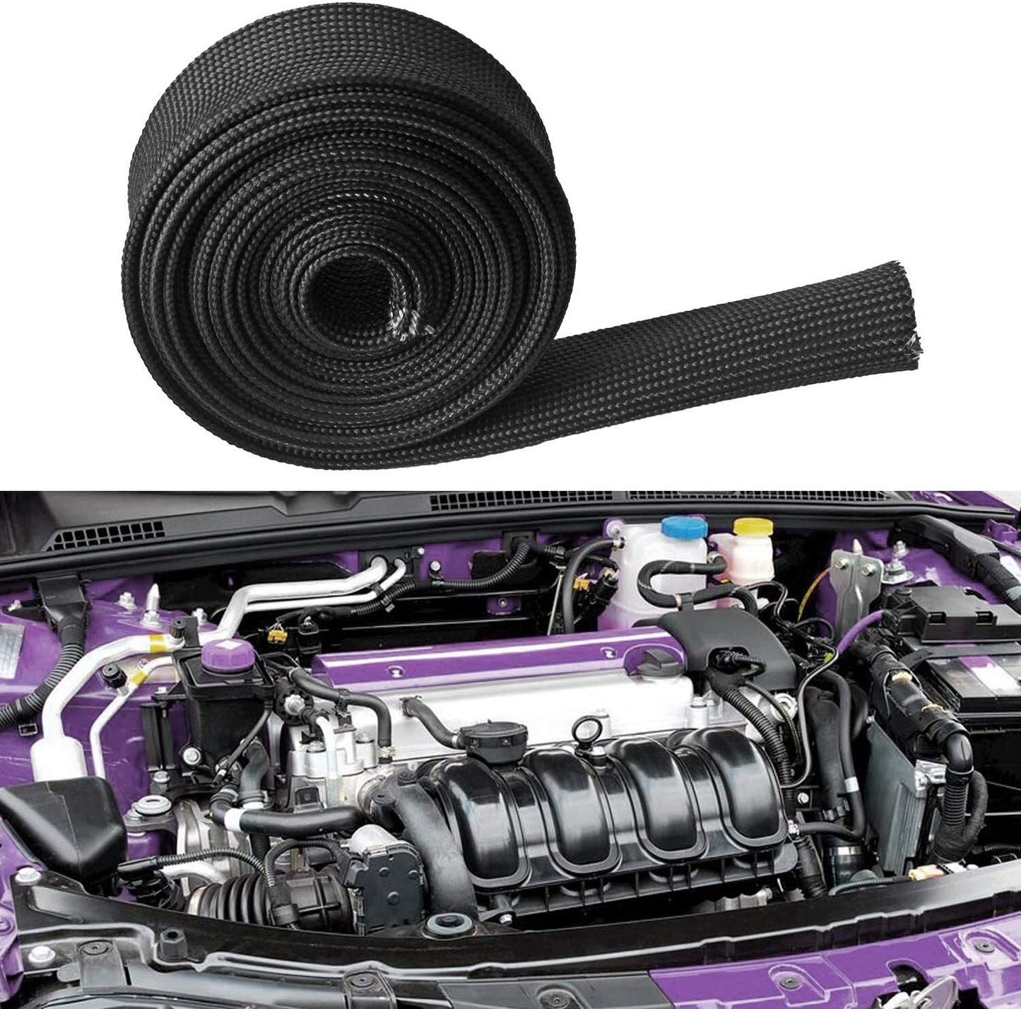 3/4-inch ID x 10' Black Adjustable Heat Insulation Cover with Fiberglass-Wrapped Heat Hose