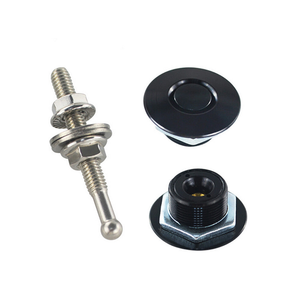 2Pcs Push Button Quick Release Hood Pins Bonnet Lock Clip Latch Bumper Universal