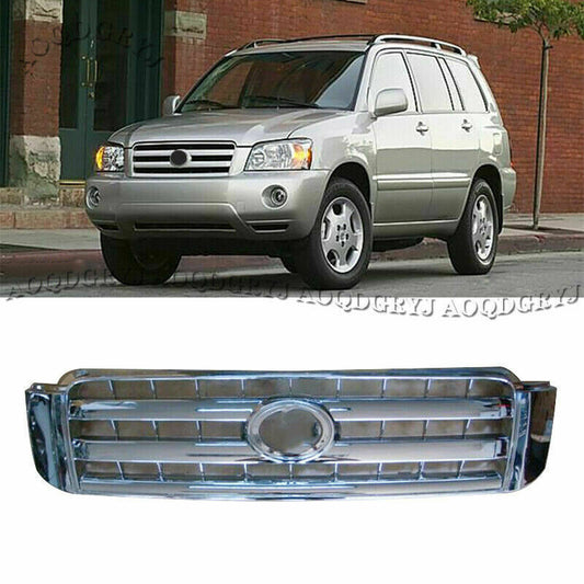 1Pcs Chrome Front Bumper Grille Replacement for Toyota Highlander 2004 2005 2006