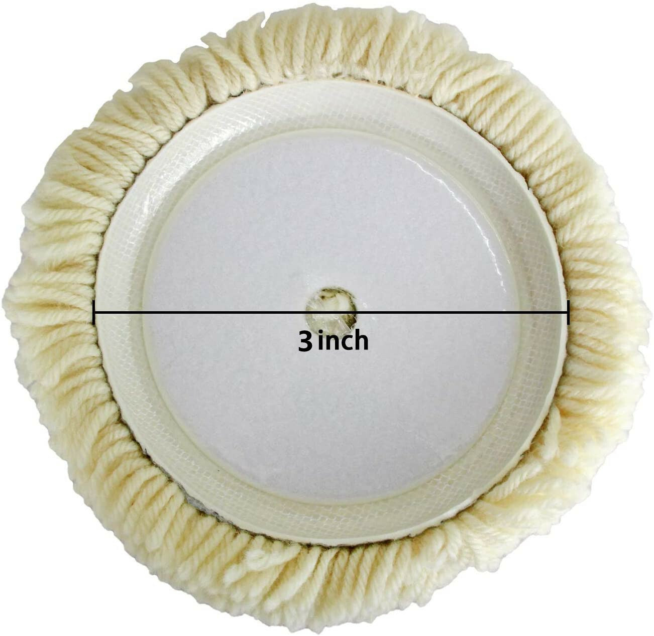3-inch Polishing Pad Cushion 2-Pack 100% Natural Wool Hook and Loop Grip Cushion Pads