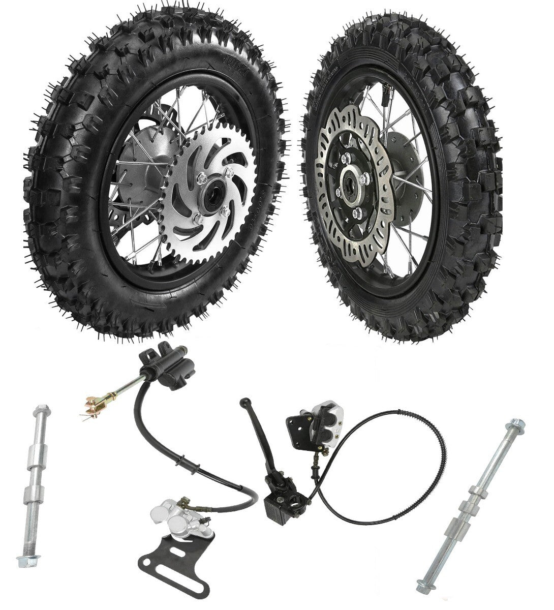 Front and rear wheel rims 2.50 - 10 + 3.00 - 10 rims for Mini off-road bike Razor Apollo CRF50