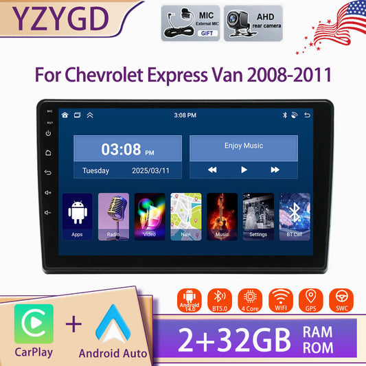 for Chevrolet Express Van 2008-2011 10 Carplay Android Car Stereo Radio Screen