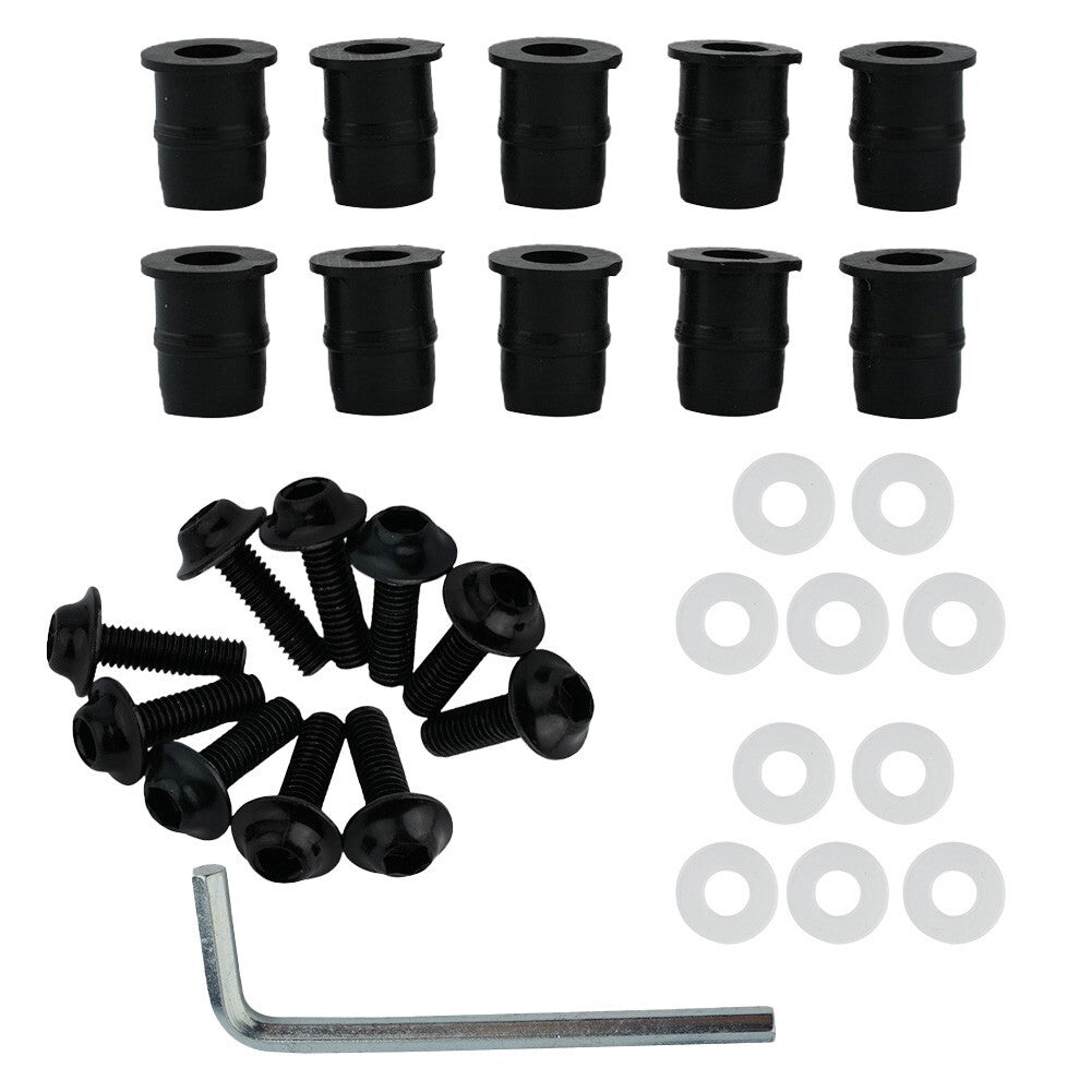Screw Kit CNC Bolt Strength Windshield Accessory Aluminum+plastic Black