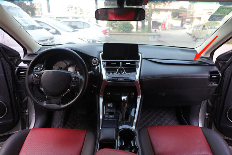 Dashboard for Co -Pilot Strip Cover Trim Fit for Lexus NX 2015-20 Black Carbon Fiber