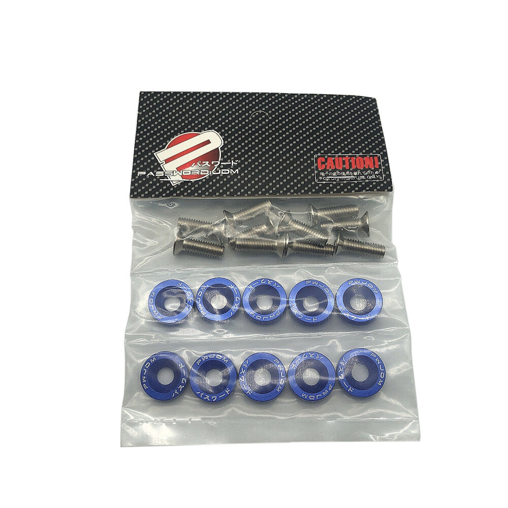10 PC Fender Washer Bumper M6 Washer Screw Bolt Engine Dress Up Kit Password JDM