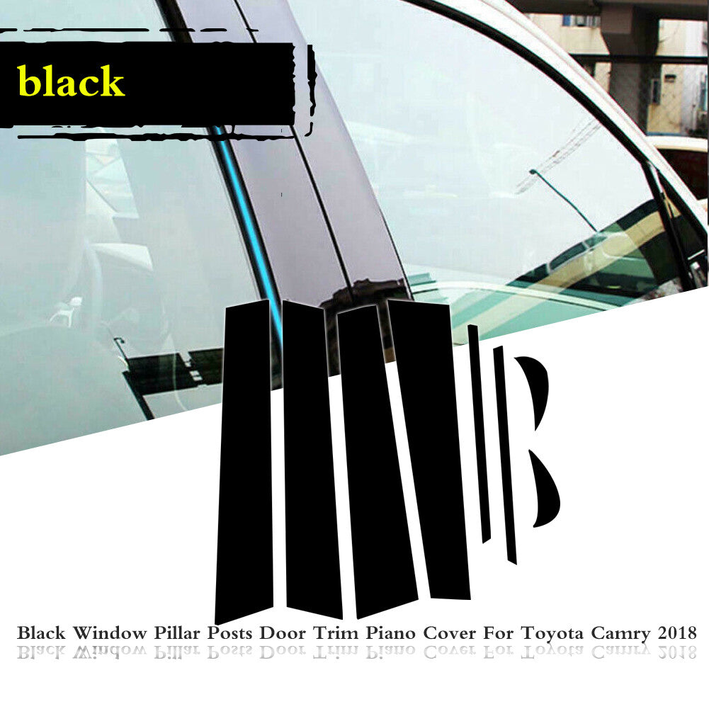 Black pillar molded protective panel trim kit for 2018 for Toyota for Camry