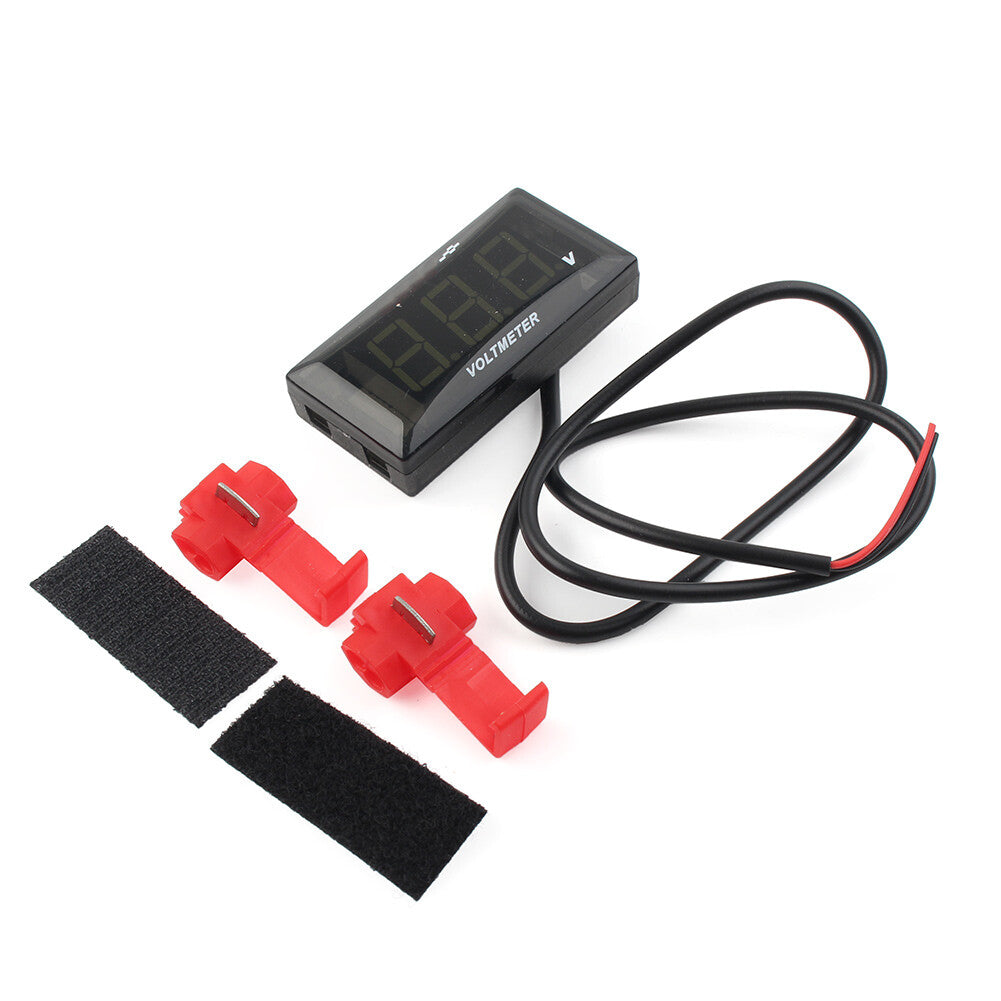 12V Motorcycle Digital LED Display Voltmeter Voltage Gauge Panel Meter Black