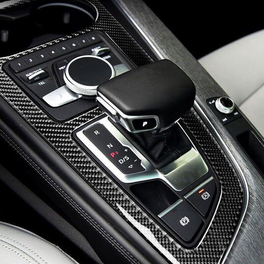 Real Carbon Fiber Car Gear Shift Panel Cover Trim for Audi for A4 for A5 B9 2017-2018