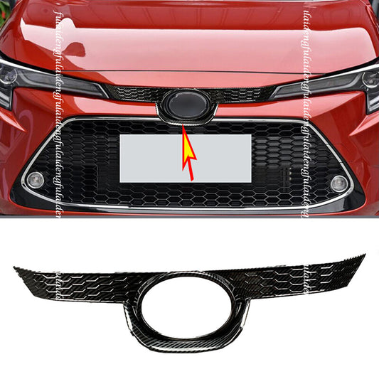 for Toyota for Corolla 2019-2022 Carbon Fiber Car Front Grille Grid Cover Trim Strip