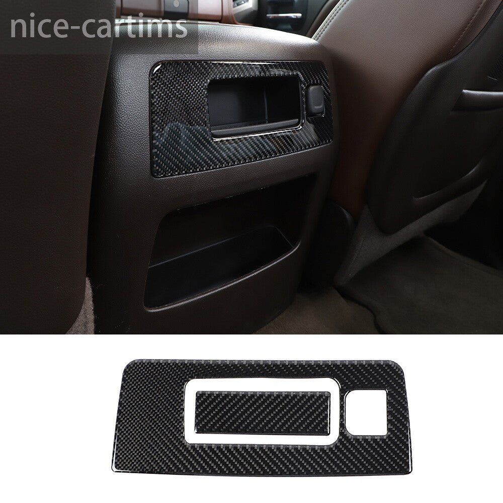 Carbon Fiber Rear Armrest Storage Box Cover for Chevy Silverado for GMC / for SIERRA 14-18