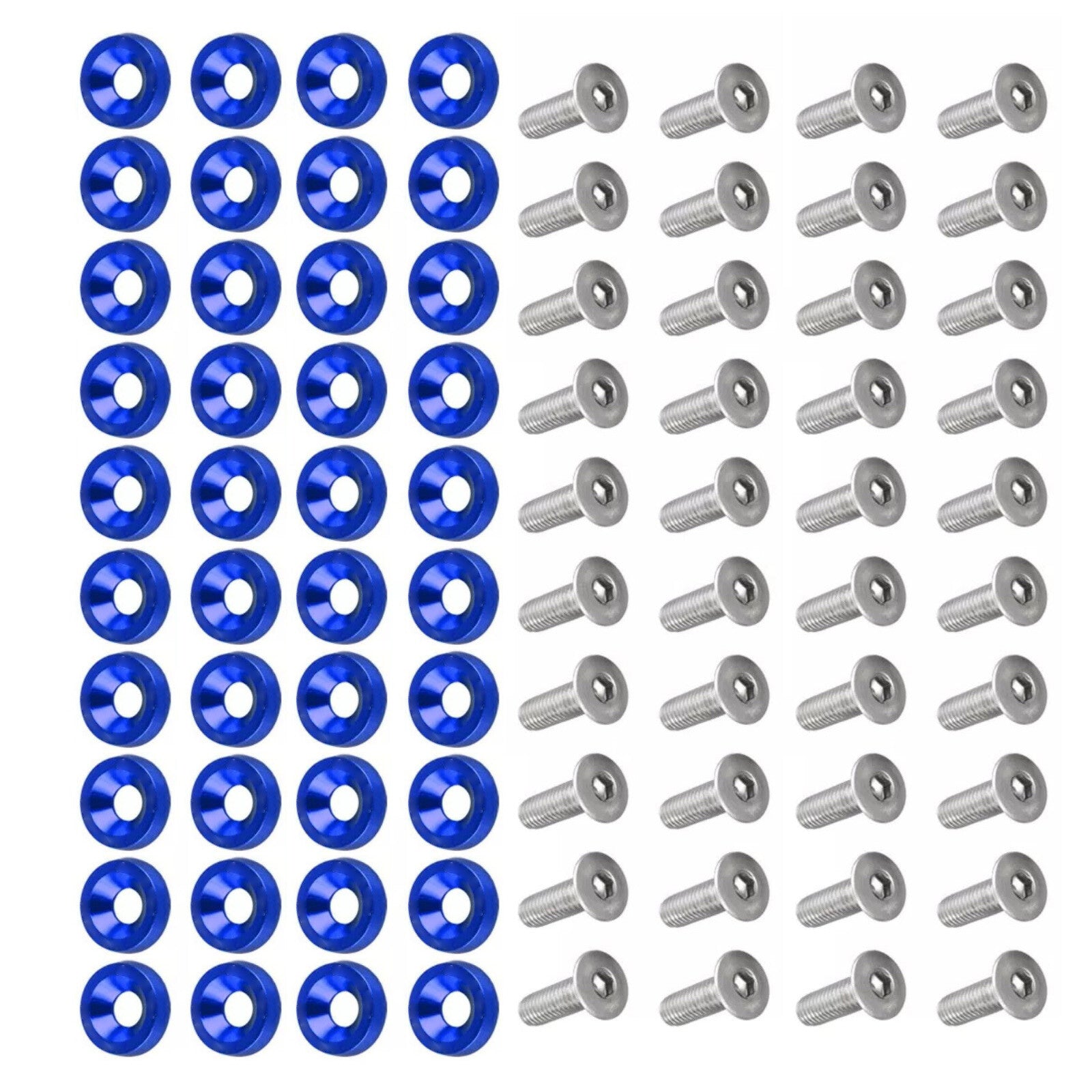 40PCS New Durable Aluminum Alloy Washer+Nuts Set Engine Bay Dress Up Kit