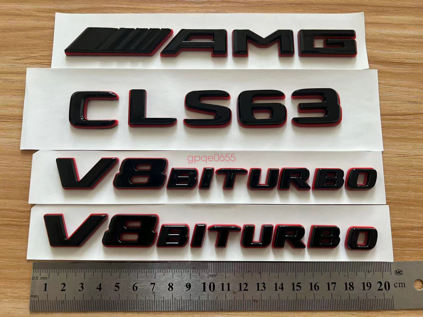 1SET Black RED CLS63 AMG V8 BITURBO Emblem Badge Sticker Set For AMG GLE