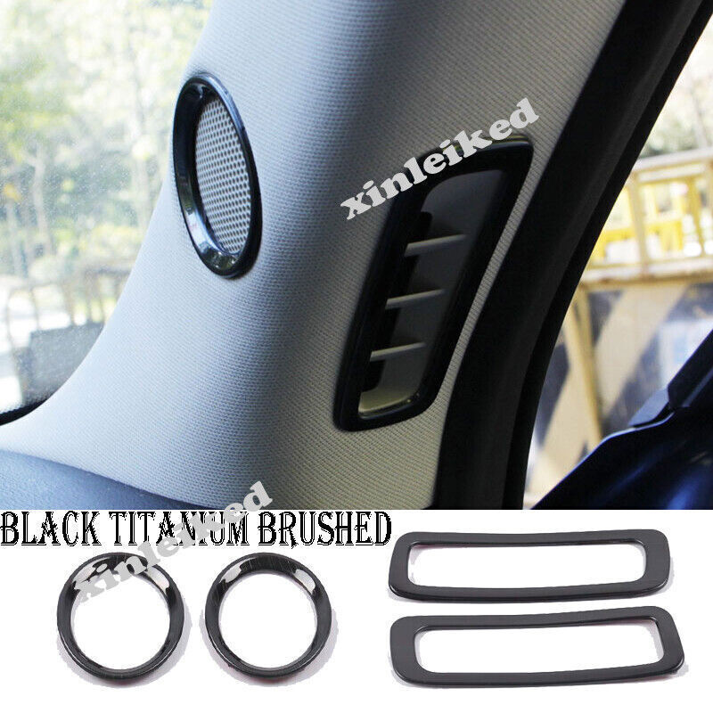 Fit for Mazda CX-5 17-19 Black Titanium Brushed Door Stereo Speaker Cover Trim