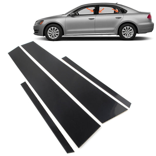 4PC Set Door Trim Pillar Posts Black Cover for VW for Jetta 2012 2013-2018 4dr Sedan