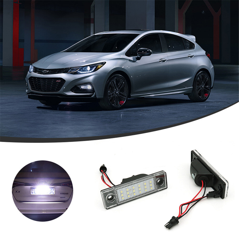 2Pcs Fit for Chevrolet for Cruze 2010-2015 Vehicle LED Rear License Plate Light Lamp