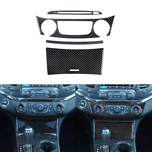 4Pcs Central Console Panel Trim Cover Carbon Fiber for Chevy Impala 2014-2020