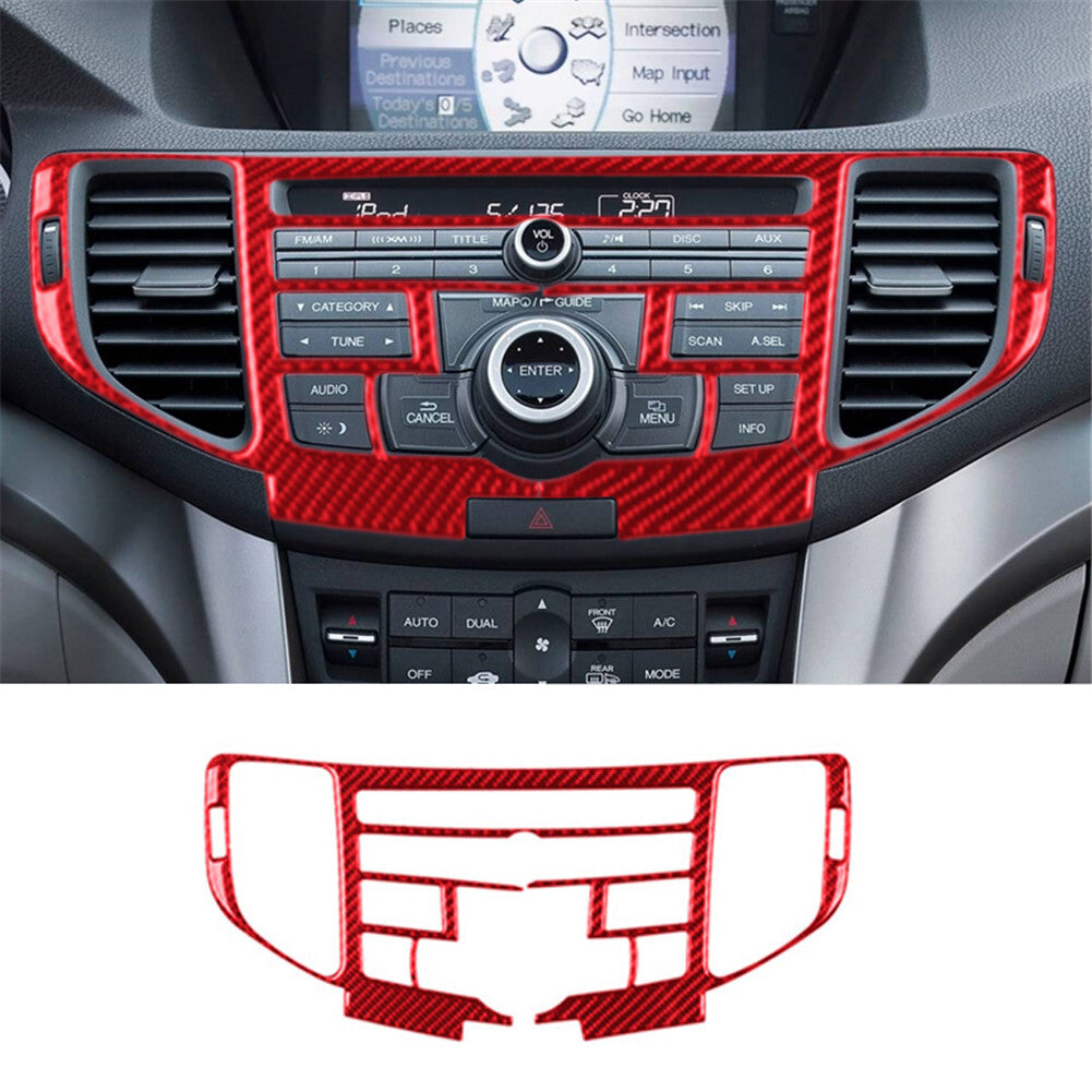 Red Carbon Fiber Radio With Navigation System Cover Trim for Acura TSX 2009-2014