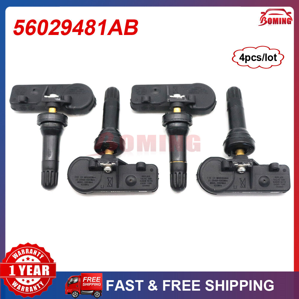 4x New Tire Pressure Sensor TPMS 56029481AB for Jeep Grand Cherokee 08-10 433MHz