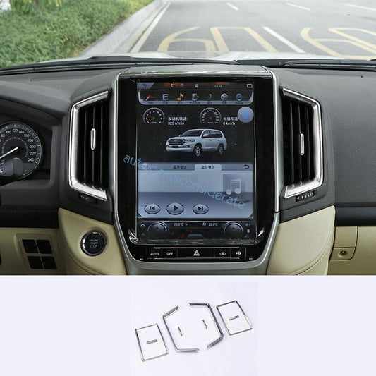 for Toyota for Land Cruiser 16-2021 Silver Look Middle Console AC LR Air Vent Trim