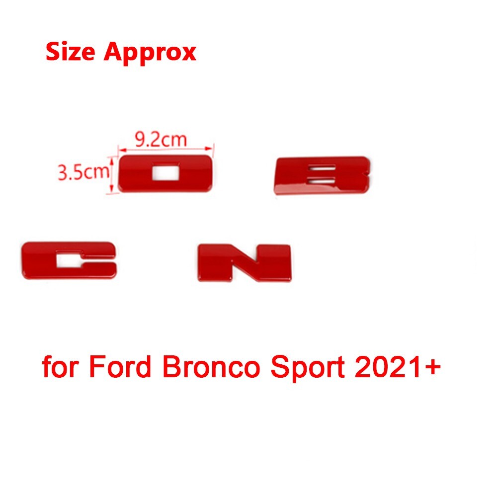 7PCS Red Grille Emblem Letter Overlay Decal Cover Trim for Ford Bronco Sport 21+