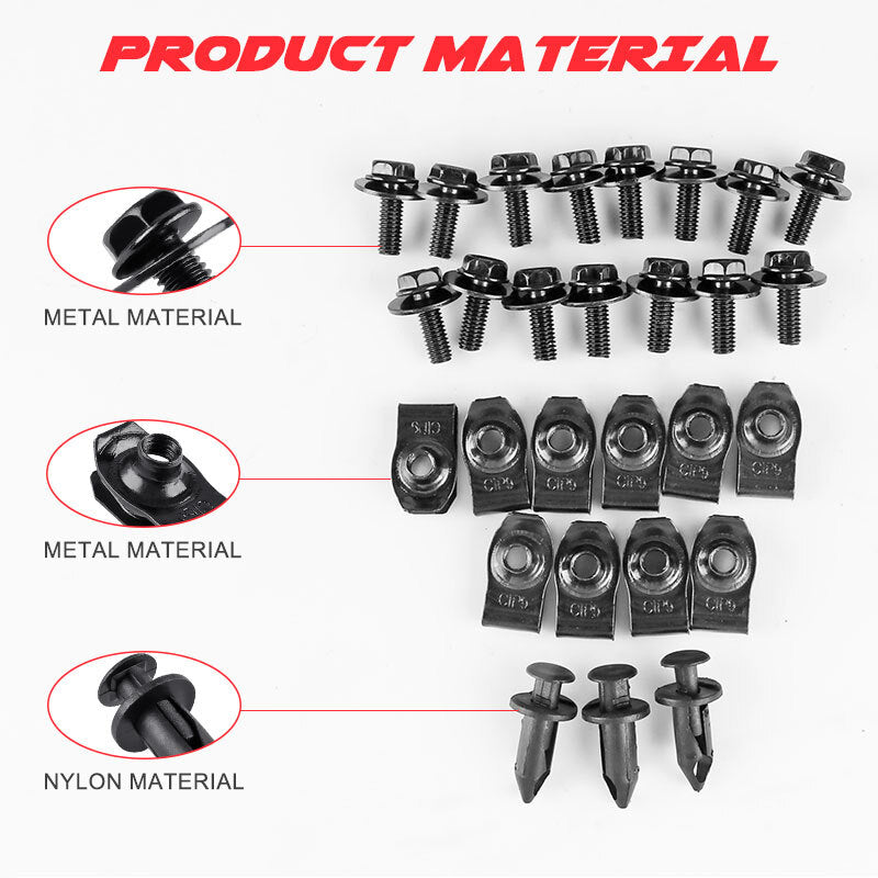 56X Car Engine Splash Shield Body Bolts Screw Nut Fender Bumper Clip Rivet Set