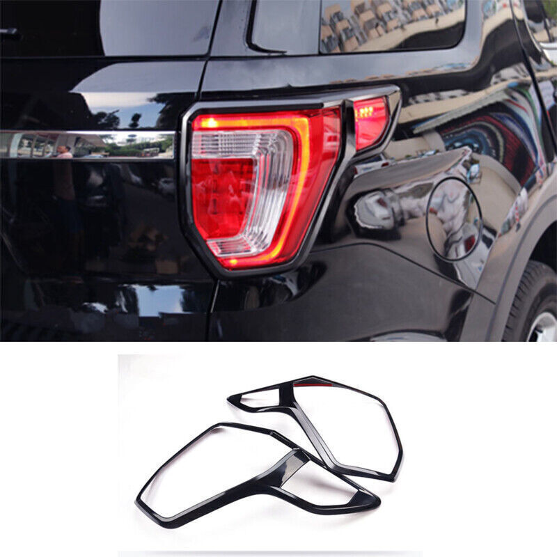 for Ford Explorer 2016-2019 Glossy Black Rear Tail Light Lamp Frame Cover Trim