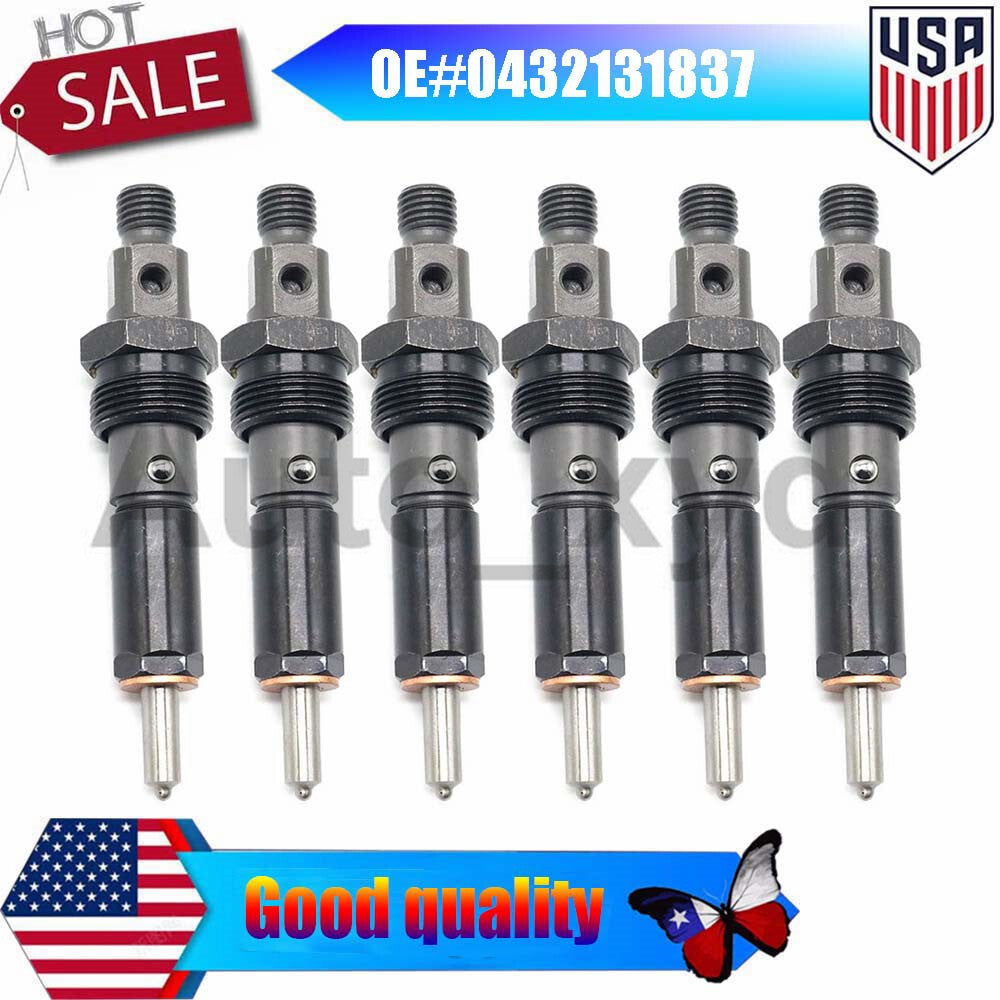 6PCS Fuel Injector 0432131837 For First Gen for Dodge 5.9L 1989 -1993 91 92