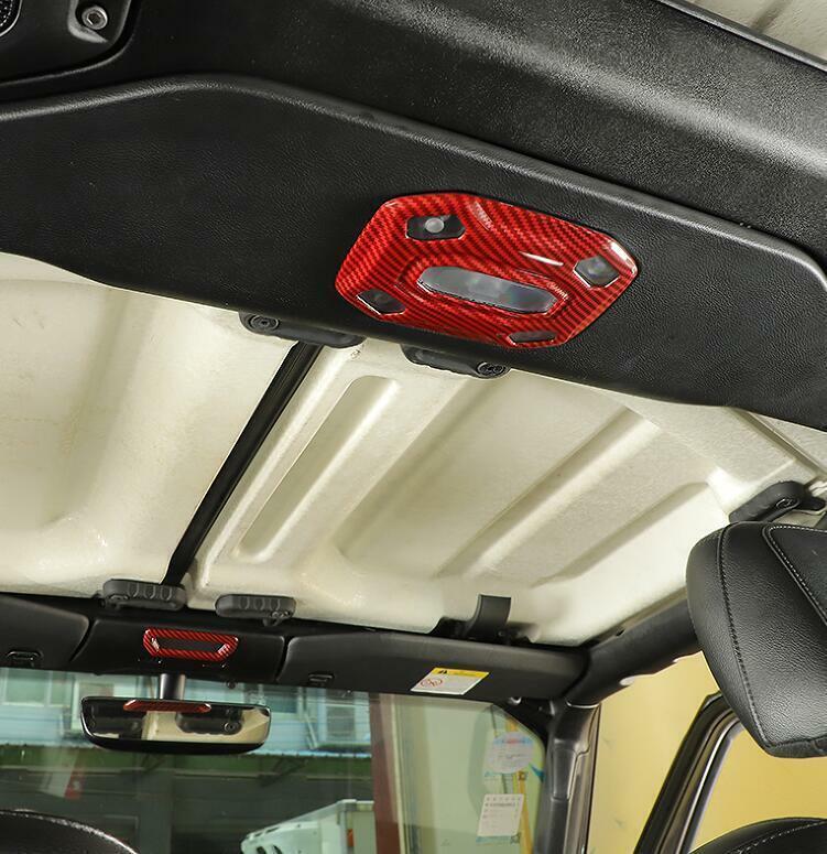 Fit for Jeep for Wrangler JL/JT 18-2021 21PCS red carbon Car Interior kit Cover Trim