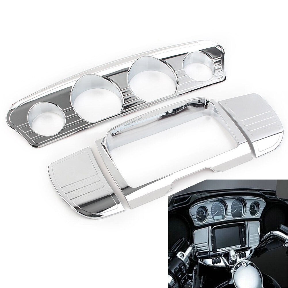 Tri Line Gauge Stereo Accent Trim Covers for Harley Electra Street Glide