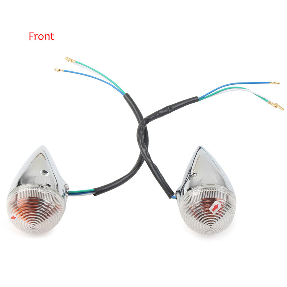 Pair Front Turn Signal Light Lamp Clear Lens Motor for Yamaha XV1900 2006-2013
