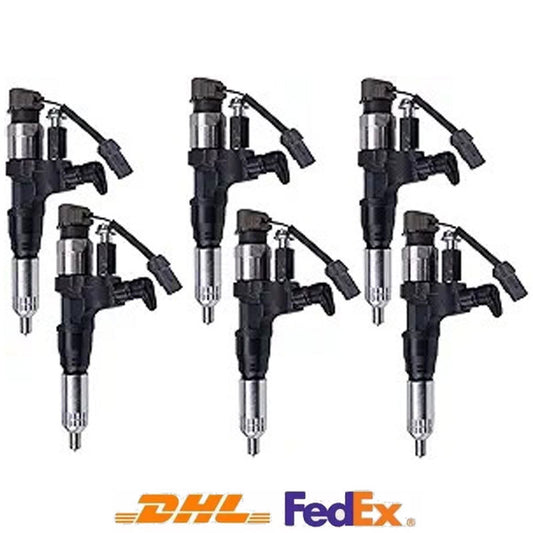 6PCS Fuel Injector 095000-8092 23670-E0392 095000-8090 for Hino Kobelco Engine