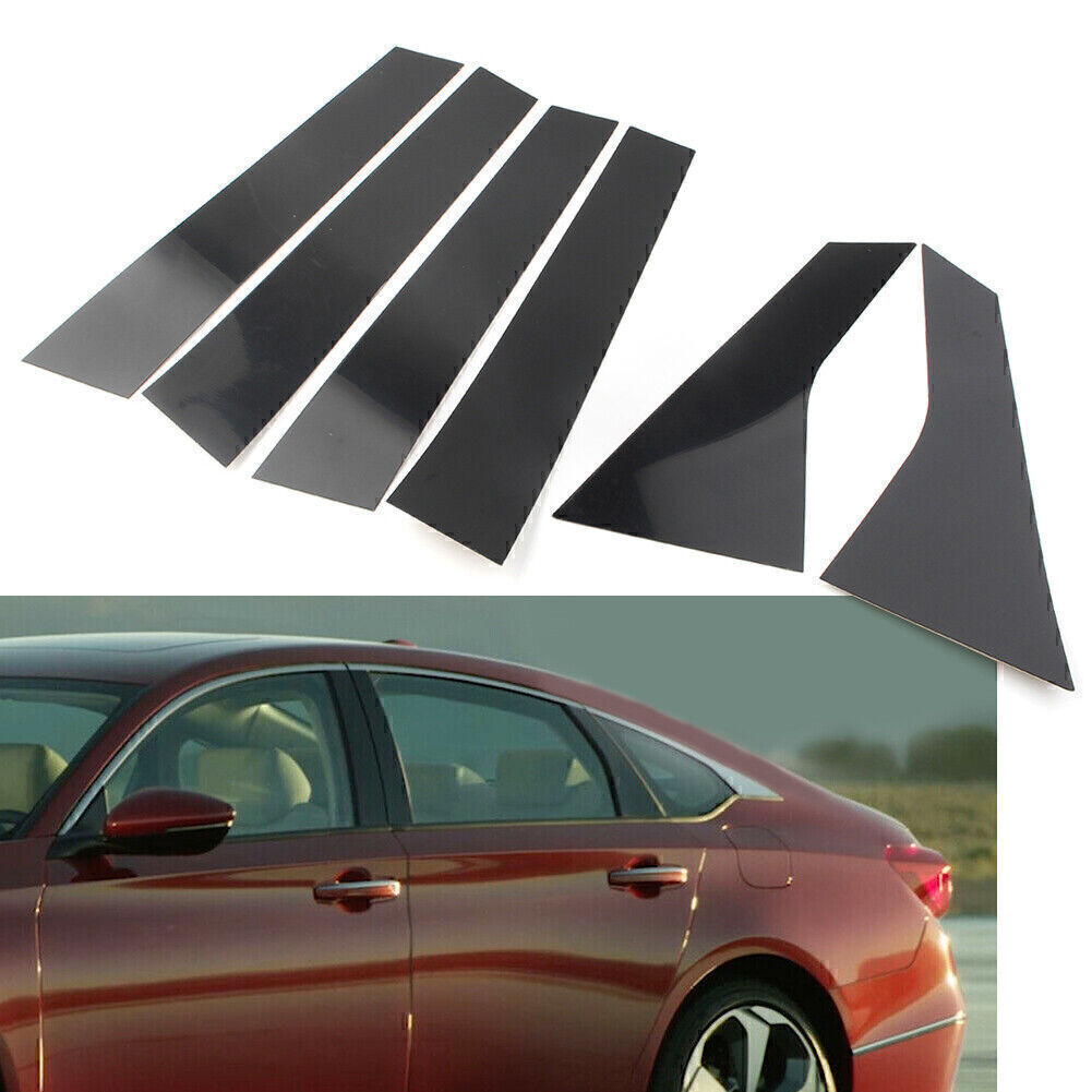 Black Pillar Posts Door Window Trims Covers Set For 2018 2019 2020 for Honda Accord
