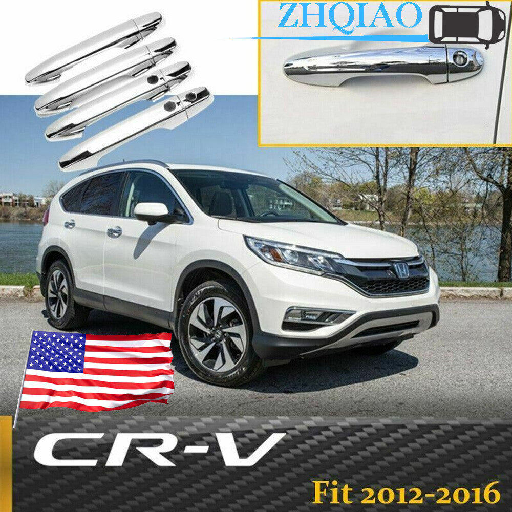 8Pcs Door Handle Cover for Honda for Civic CRV CR-V 2012-2016 Chrome Trim Keyless