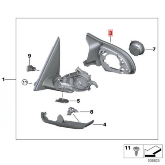 Side Mirror Cover Caps for BMW X3 X4 X5 X6 X7 X3M X4M X5M X6M 17-22