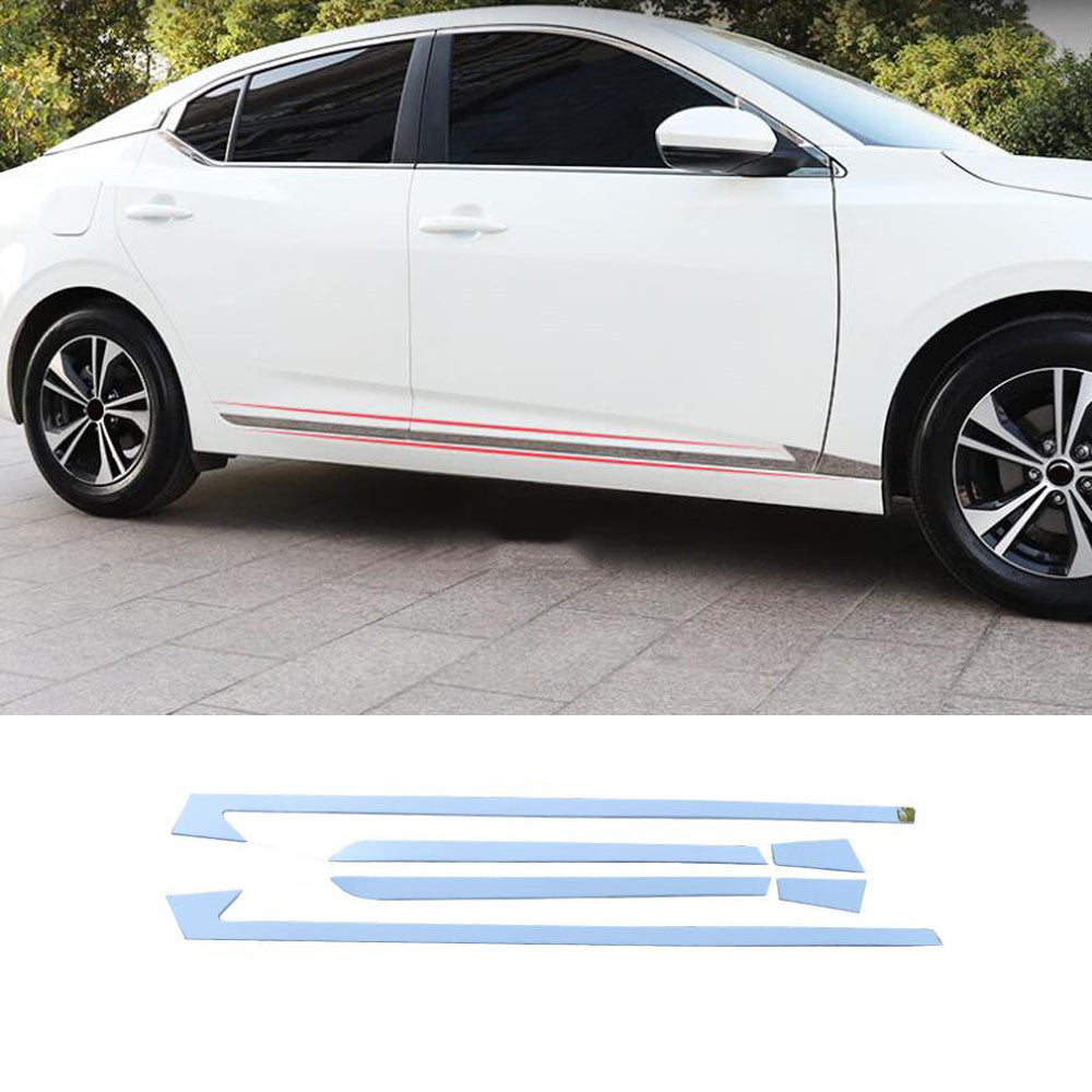 for Nissan Sentra 2020-2024 Chrome Steel Side Door Body Guard Molding Strip Trim