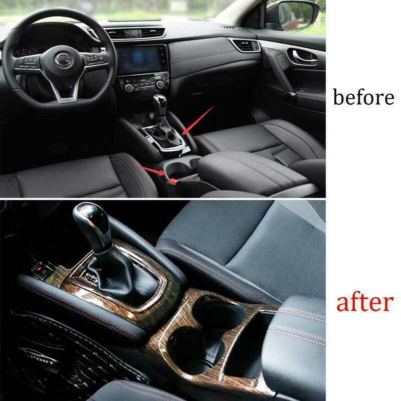 2P for Nissan Rogue Sport 2017-2021 Peach Wood Grain Gear Shift Box Panel Cover