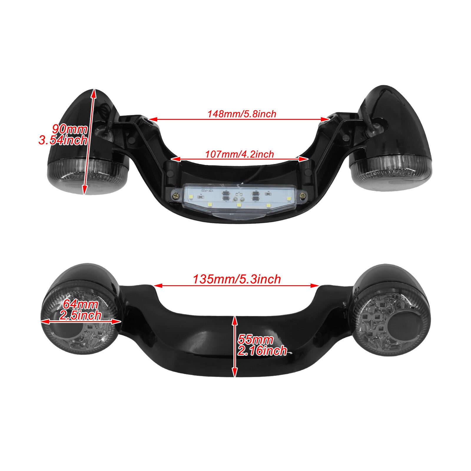 Black Rear Turn Signal Brake LED Light Bar for Harley Road Street Glide 10-2023