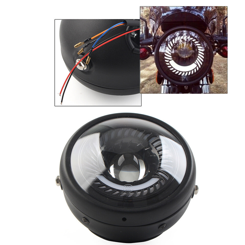 5-3/4 Switchback Amber White LED Halo DRL Turn Signal Angel Eye Headlight