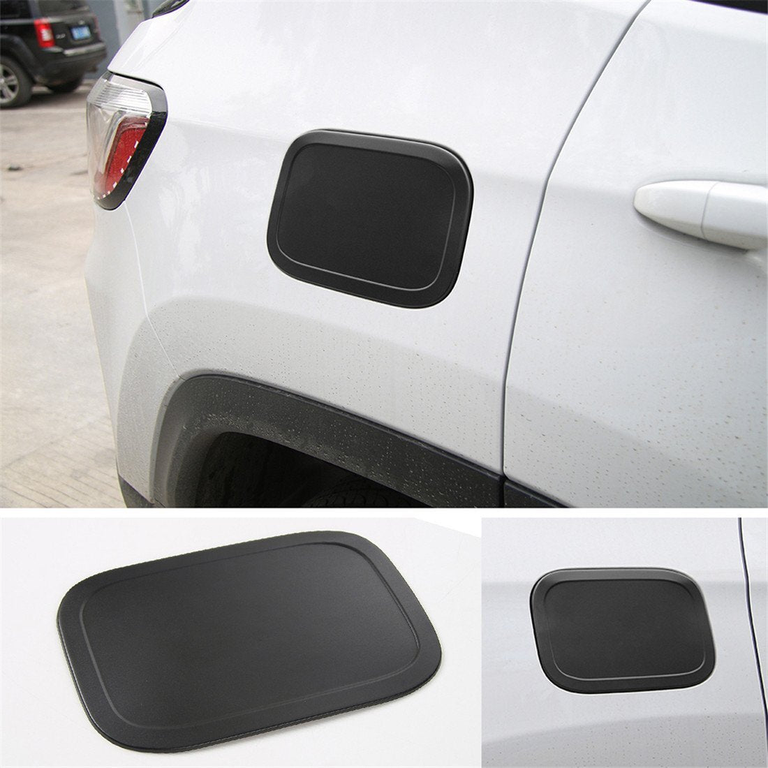 for Jeep Compass 2017-2021 Alloy Black Fuel Tank Filler Door Cover Gas Cap Trim