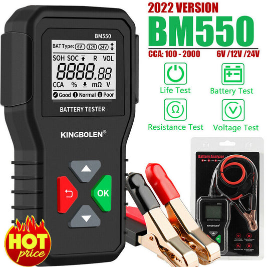 12V/24V Automotive Battery Tester Diagnostic Tool Scanner Analyzer 2000CCA  for ford