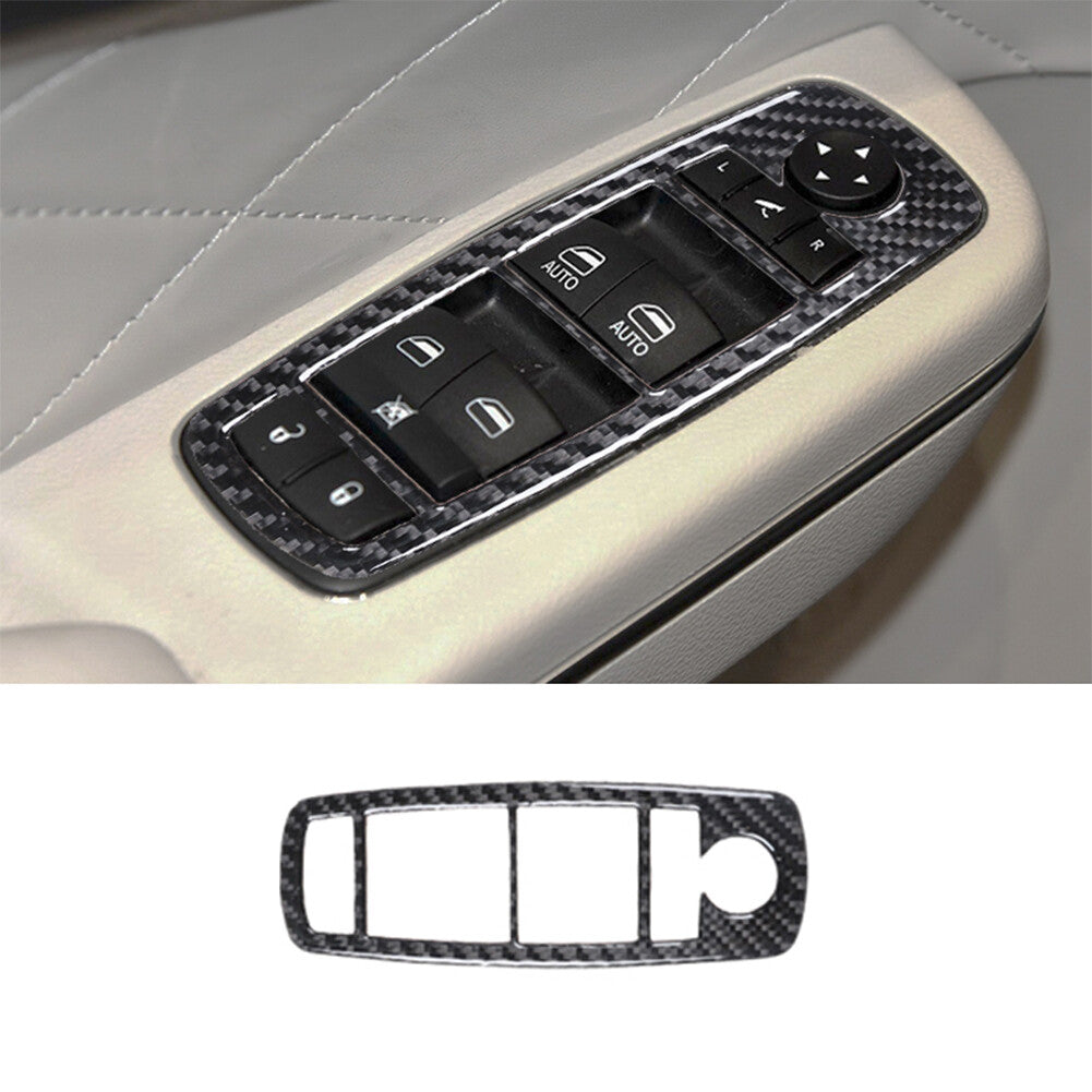 Carbon Fiber Interior Front Window Control Cover Trim for Chrysler 300 2015-22
