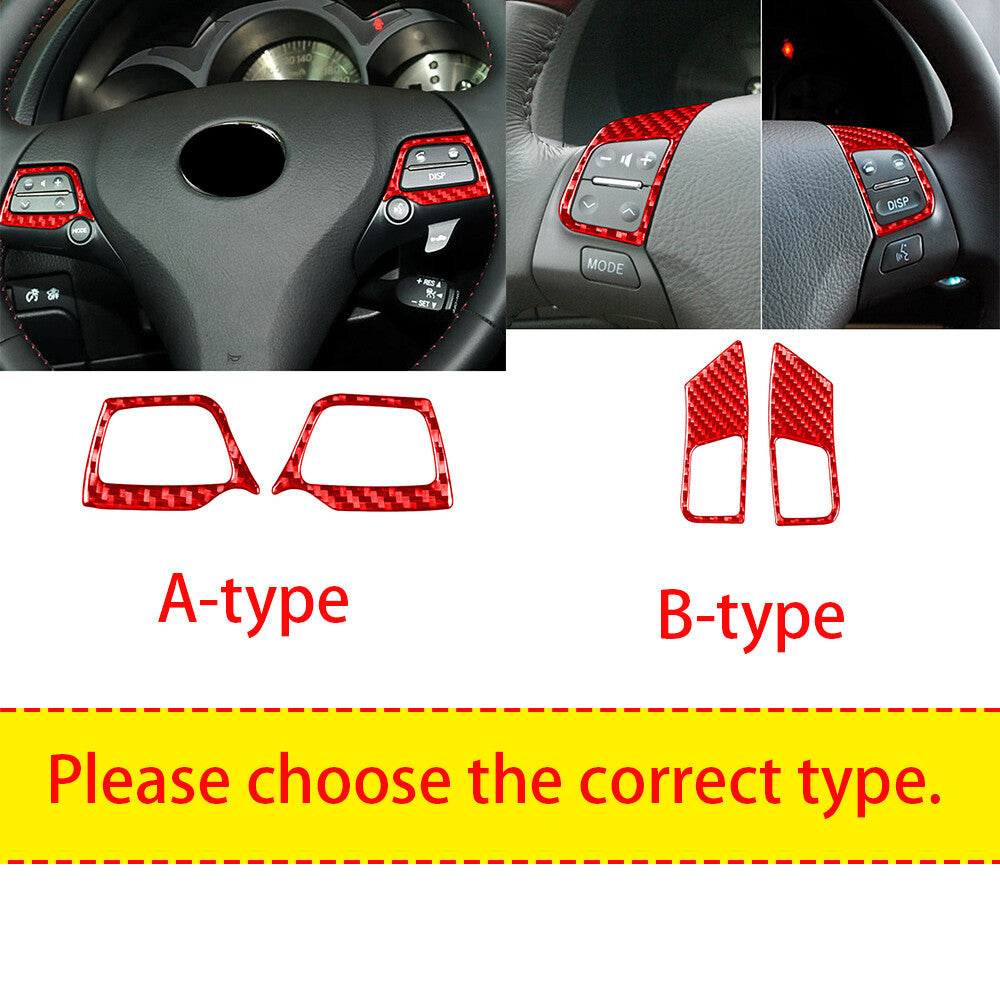 Soft Carbon Fiber Interior Steering Wheel Button Cover Trim For Luxus GS 2006-11