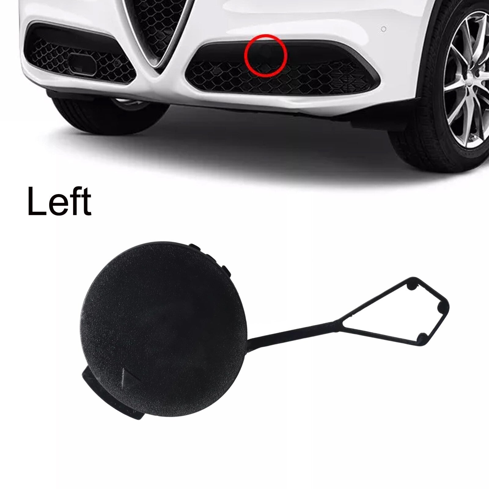 Front Left Bumper Tow Hook Cover Primed 156114920 For Alfa for Stelvio 2018-23