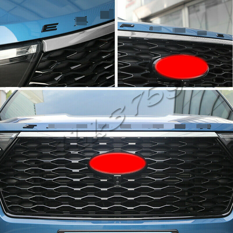 for Ford Explorer 2020-2022 ABS Car Chrome Hood Bonnet Grille Molding Cover Trim