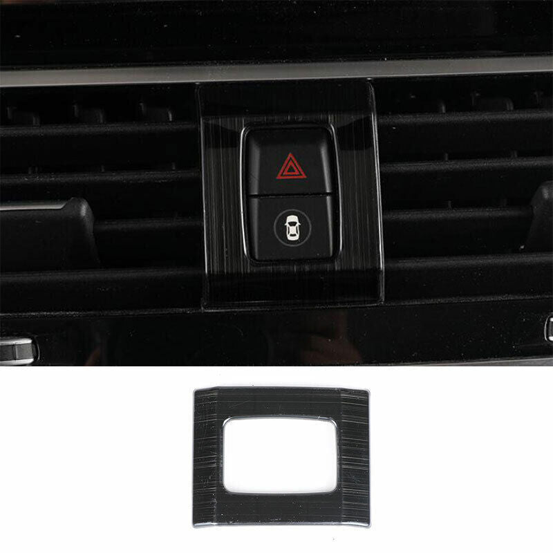for BMW X3 G01 X4 G02 2018-2021 Black Steel Emergency Light Switch Cover Trim 1P